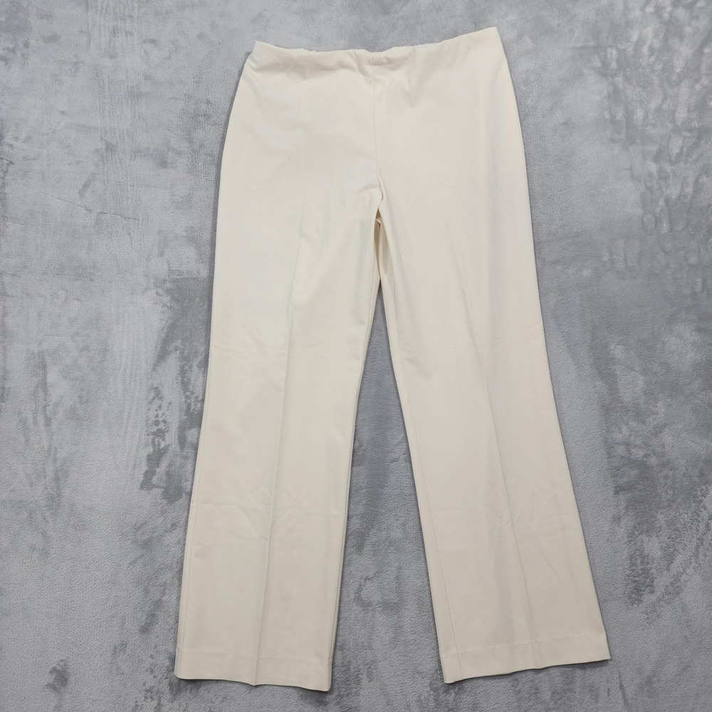 Vintage 600 West Pants Womens 14 Ivory Twill Straight Side Zip Stretch Office